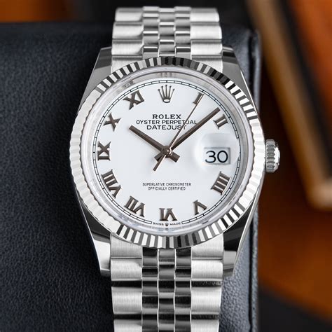 Rolex Datejust 36 White Roman Dial 